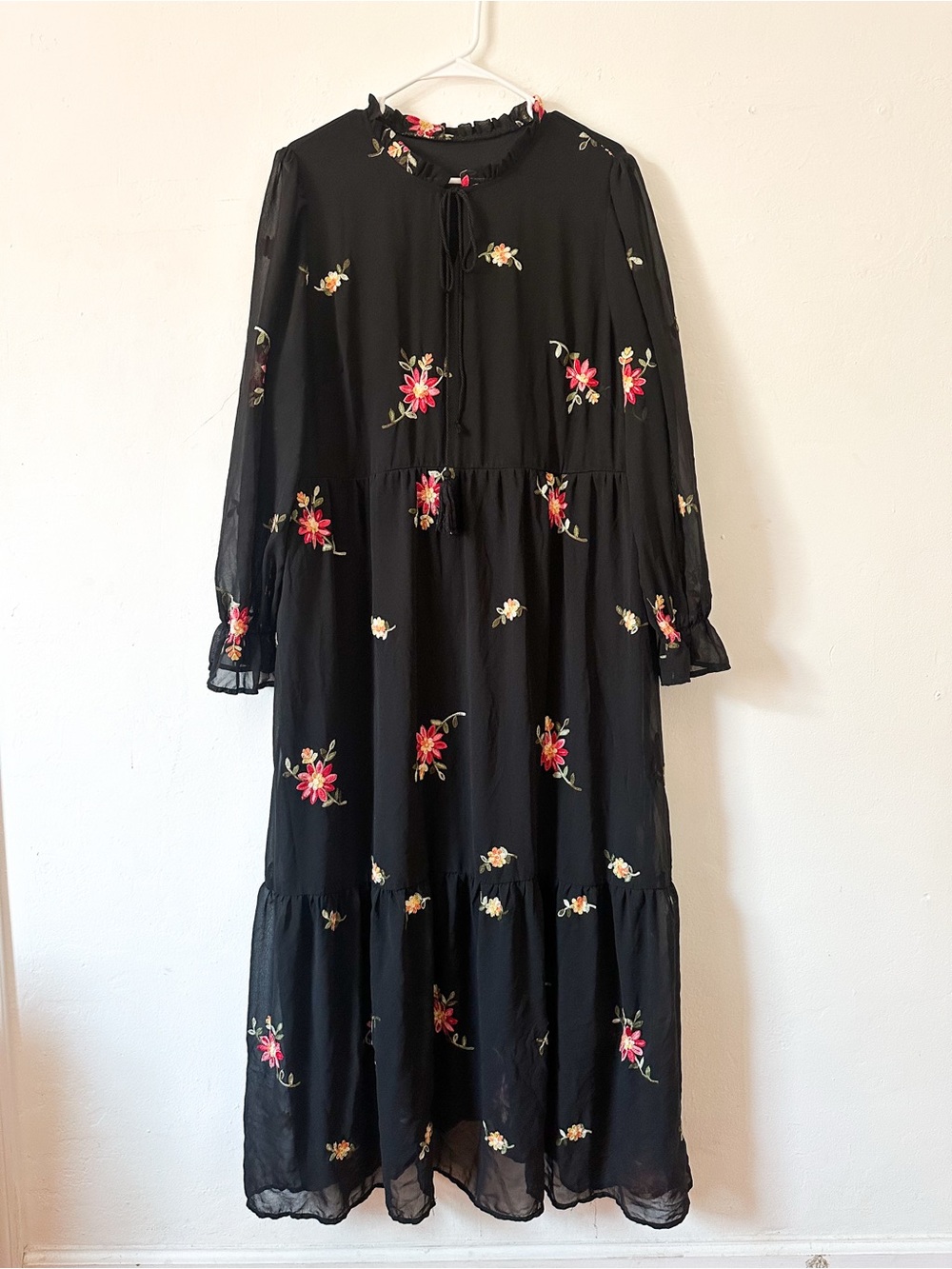 Floral Long Sleeve Tiered Maxi Dress